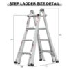 Multi-Position Foldable Aluminum Ladder, A-Frame And Straight Ladder, Ansi 250Lbs - Gray - Image 3