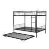 Full Over Full Metal Bunk Bed With Trundle - Black - Image 24