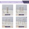 Simple Silver Stainless Steel Folding Table Frame Multifunctional Space Saving Design.Separate Folding Table Legs That Can Be Paired With Various Sizes And Styles Of Tabletops - Silver - Image 6