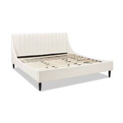 Aspen - King Vertical Tufted Headboard Platform Bed Set - Cloud White