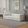 Eden - Modern Tufted Chesterfield Sofa - Cream - Image 10