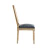 Elegant French Country Dining Chairs (Set of 6) With Cane Backrest & Upholstered Seats Solid Rubberwood Frame - Blue Gray - Image 7