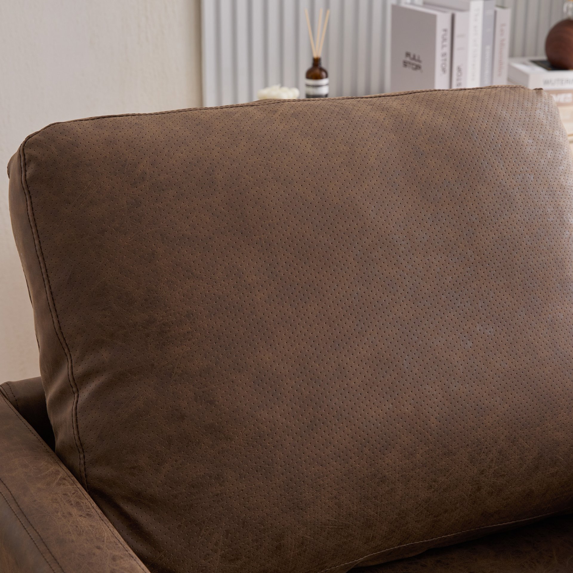 Modern 360 Degree Swivel Accent Chair CoffeeUpholstery - Coffee - Image 8