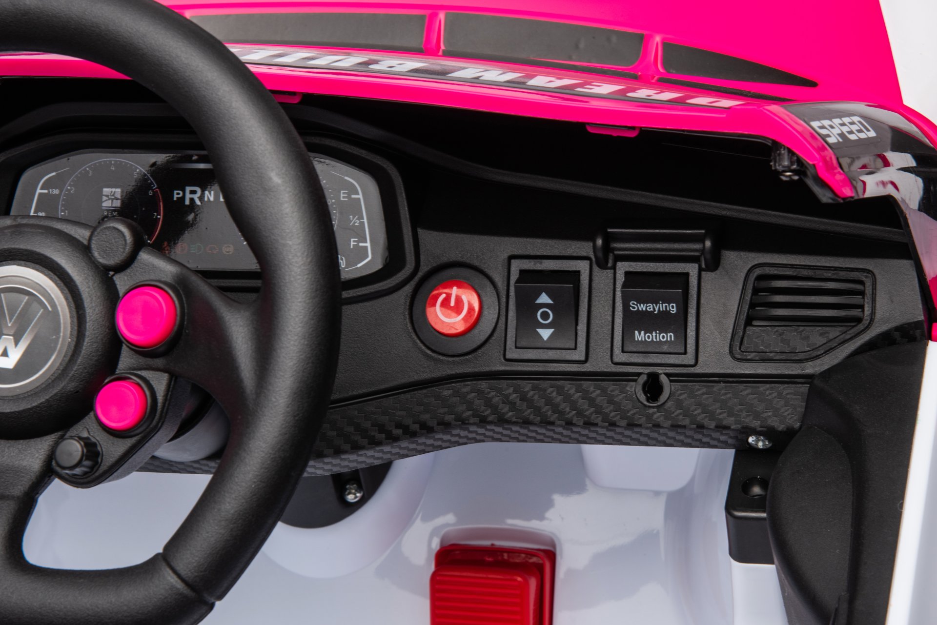 12V4A 20W*2 One Button Start, Forward And Backward, High And Low Speed, Music, Front Light, Power Display, Two Doors Can Open, 2.4G R / C, Seat Belt Four Wheel Absorber Kids Ride On Car - Pink - Image 15