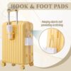 20" / 24" / 28" 3 Pieces / Set Spinner Wheel Luggage, Carry On Suitcase, With Cup Holder & USB Port & Phone Holder - Yellow - Image 7