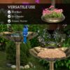 Outsunny - Antique Bird Bath With Pedestal Flower Planter Base, Vintage Style Decorative Birdbath, Bird Feeder Bowl & Planter Decoration Yard Statue - Bronze - Image 4