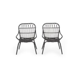 Monsoon Outdoor Accent Chair With Open Weave Design - Gray