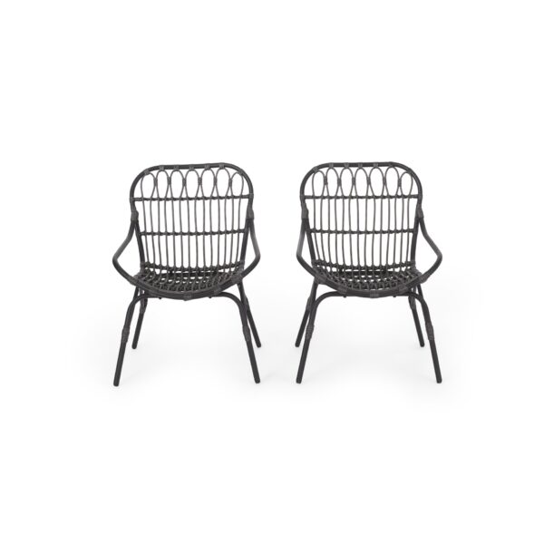 Monsoon Outdoor Accent Chair With Open Weave Design - Gray