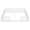 Double Twin Floor Bed With Fence, Guardrails, Without Door - White - Image 15