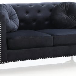 Loveseat Sleek Contemporary - Black