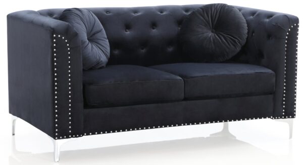 Loveseat Sleek Contemporary - Black