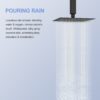 8" Square Rain Shower Head, Ceiling / Wall Mount Stainless Steel Bath Fixture - Matte Black - Image 9