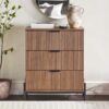 Mid-Century 3 Drawer Chest With Reeded Drawer Fronts - Mocha - Image 6