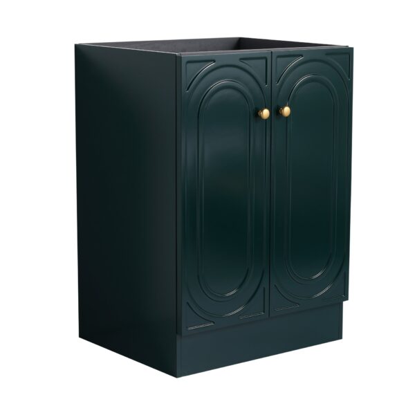 Modern Freestanding Bathroom Vanity With 2 Soft Close Cabinet Doors Excluding Sink - Dark Green