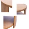 Modern Minimalist Round Coffee Table With Shelf Storage - Natural - Image 5