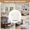 360° Swivel Chair With Upholstered Curved Design - Beige - Image 8