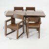 5 Piece Outdoor Dining Set For 4, Patio Table With Umbrella Hole And 4 Armrest Chairs For Backyard, Lawn, Deck, Or Poolside - Brown - Image 3