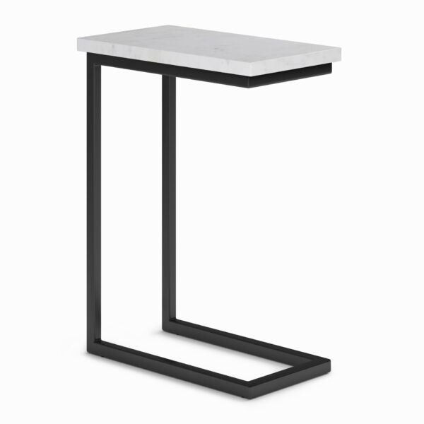 Skyler - C Side Table With Marble Top - White