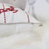 Christmas Throw Pillow With Embroidered Reindeer And Snowflakes - White - Image 5