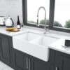 Double Bowl Apron Front Kitchen Sink 32", Sturdy And With Scratch Resistant - White - Image 5
