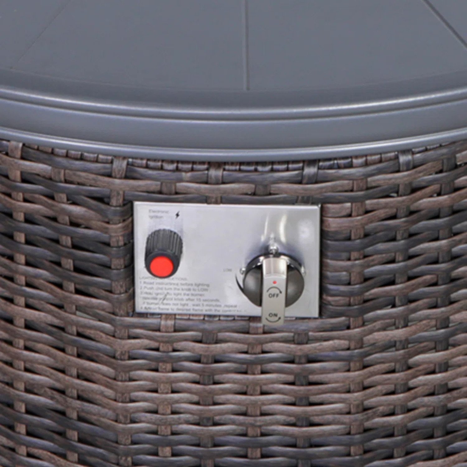 Outdoor Fire Pit Table With Lid - Espresso - Image 4