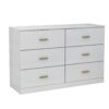 Modern White 6 Drawer Dresser For Bedroom, Ample Storage Wide Chest Of Drawers, Sturdy & Safe - Antique White - Image 7