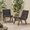 Lounge Chair With Stunning Rope Weave Design, (Set of 2) - Black - Image 4