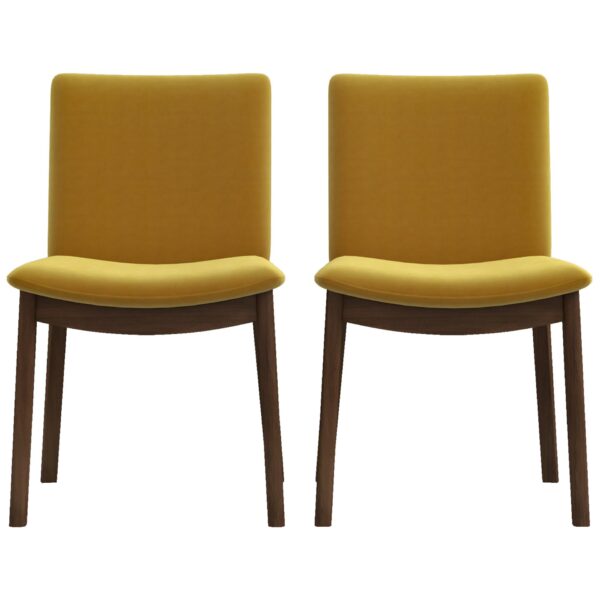 Laura - Mid-Century Modern Solid Wood Dining Chair (Set of 2) - Yellow