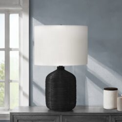 Lighting, Table Lamp, Rattan, Modern - Black