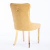 Nikki - Modern, High-End Tufted Solid Wood Contemporary Velvet Upholstered Dining Chair With Golden Stainless Steel Plating Legs, Nailhead Trim (Set of 2) - Gold - Image 7