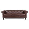 83.66" Width Traditional Square Arm Removable Cushion 3 Seater Sofa - Dark Brown - Image 5