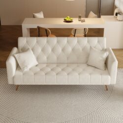 Convertible Double Folding Living Room Sofa Bed - Beige