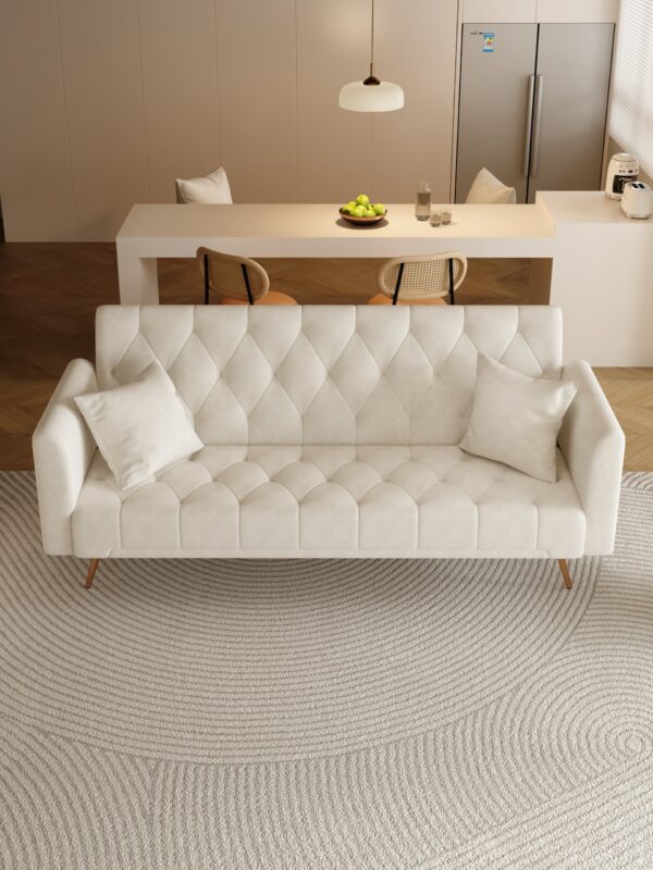 Convertible Double Folding Living Room Sofa Bed - Beige