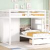 Full Over Twin Bunk Bed With Wardrobe, Drawers - White - Image 18