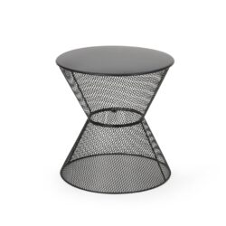 Nevada - Outdoor Side Table With Breezy Mesh Look - Matte Black