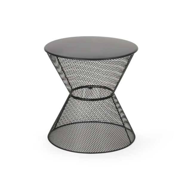 Nevada - Outdoor Side Table With Breezy Mesh Look - Matte Black