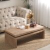 Modern Wood Coffee Table Rectangular Living Room Center Table With Floating Top Design - Natural / Natural Wood / Natural Wood Wash / Natural / Rustic / Wood - Image 2