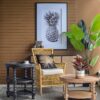 Round 3 Tiered Side Table With Rattan Shelf - Black - Image 13