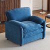 Oversized Reading Armchair With Thick Cushions, High Back Support - Blue - Image 4