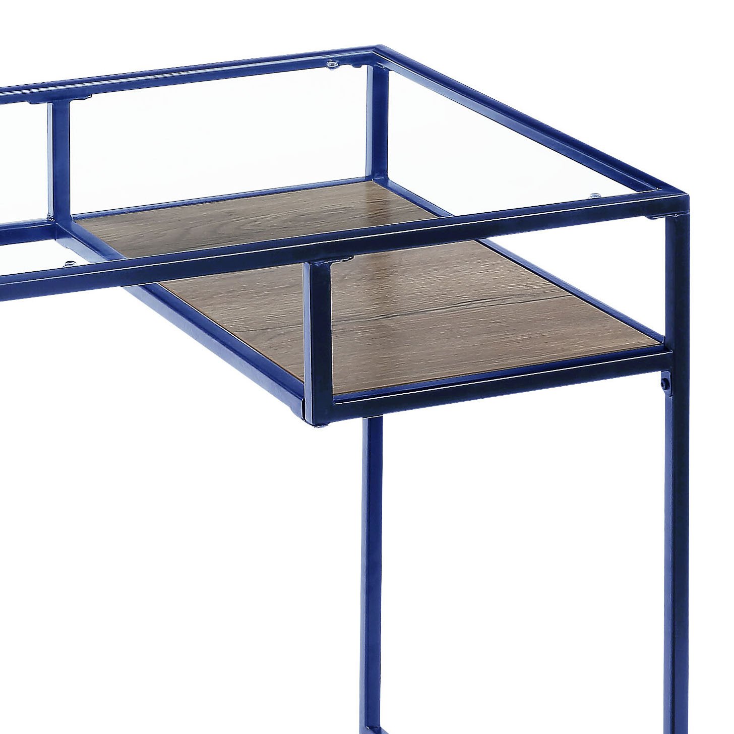 Yasin - Glass Top Writing Desk - Blue - Image 3