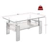 Modern Rectangular Coffee Table With Tempered Glass Top Layer, Table For Living Room - Transparent - Image 3