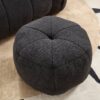 Soft Chenille Bean Bag Chair With High Resilient Foam For Living Room And Bedroom Comfortable Square Lazy Sofa With Footstool - Black - Image 6