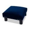 Jules - Square Accent Footstool Ottoman - Navy Blue - Image 7