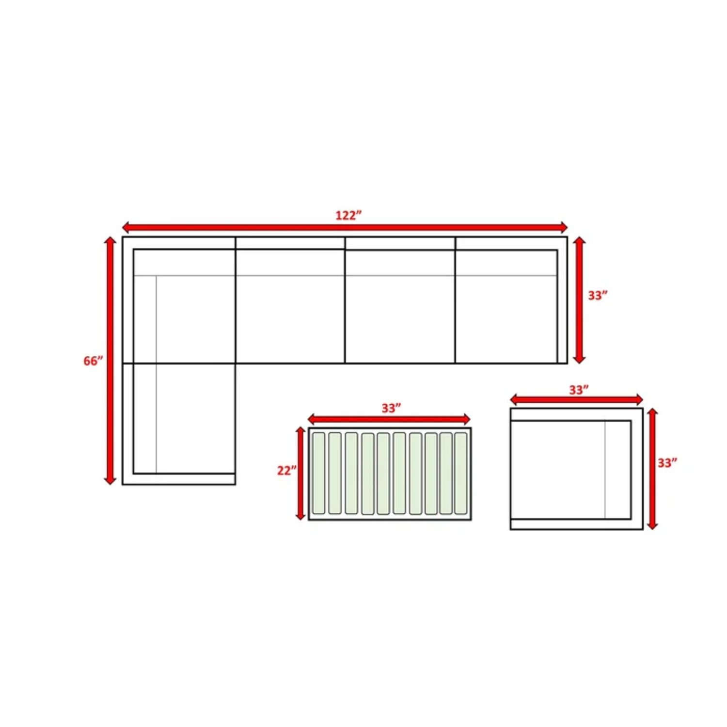 5 Person All Weather Wicker Sectional Seating Group With Cushions - Gray / Gray Mix - Image 3