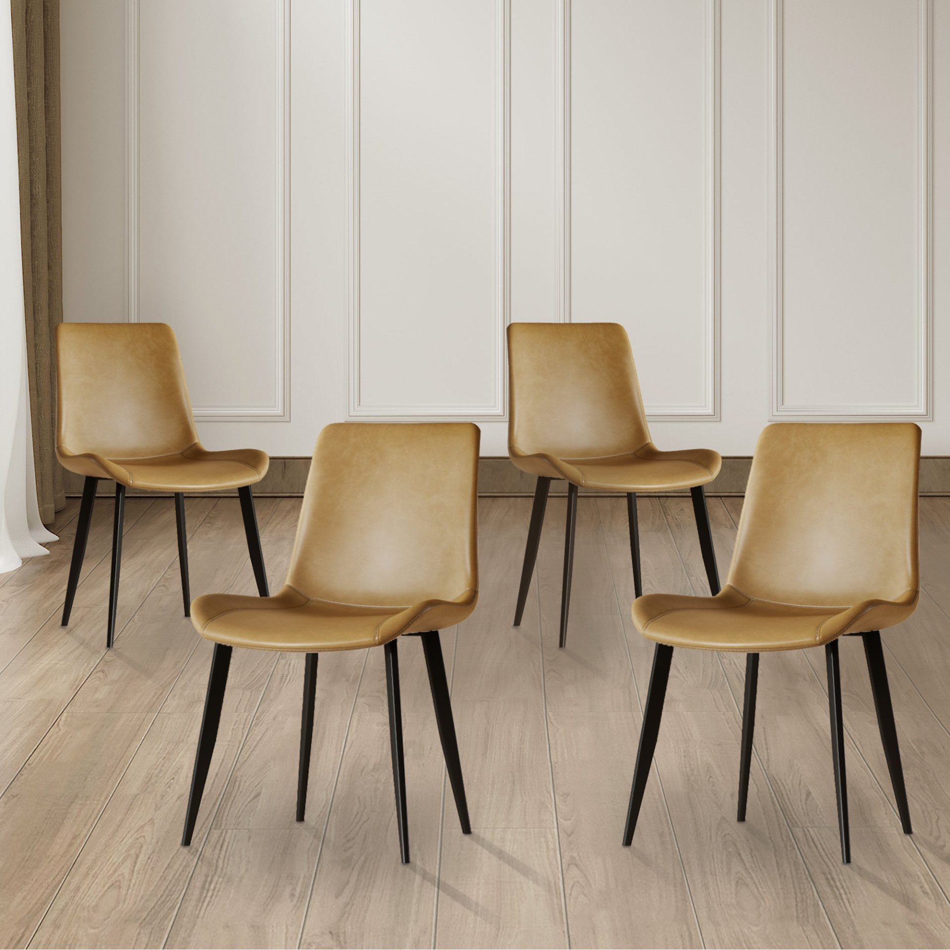 Dining Chair With Floral Seats And Carbon Steel Legs (Set of 4) - Brown - Image 2