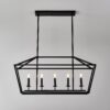 5 Light Farmhouse Kitchen Island Lighting, 5 Light Industrial Linear Chandelier For Dining Room Metal Hanging Pendant Light Fixture For Bedroom Living Room Hallway Conference Room - Matte Black - Image 12