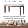 6 Piece Extendable Dining Table Set, Wood Table With Removable Leaf, 4 Upholstered Chairs And Bench - Cherry - Image 8