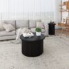 Coffee Table (Set of 2), Round Coffee Table, Modern Side Tables Accent End Table For Living Room - Black - Image 5