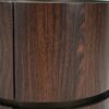 Elegant Italian High Grade Double Layer Storage Round Side Table - Brown / Black - Image 12