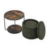 Multi Functional Combination Set Table Ottoman With Drum Stool And Storage Space Dark - Dark Green - Image 13